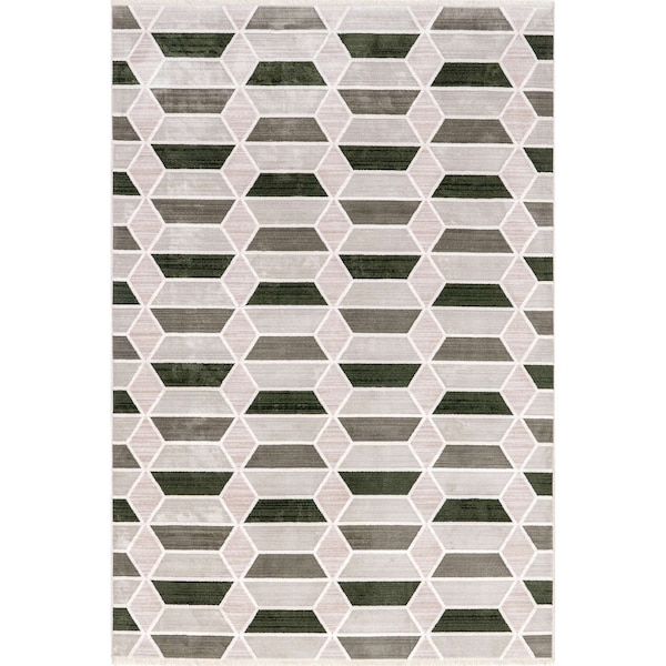 Fressia Modern High-Low Geometric Area Rug 2ft 6in X 8ft